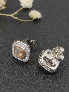 David Yurman 925 Silver Earrings with Original Pouch